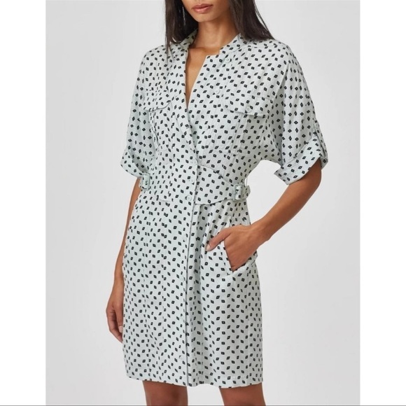 Equipment Absalone dress sz 4/Sm Mod Sheath Silky Preppy Mini MIDI Floral Dress - Picture 3 of 11